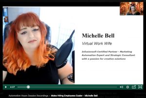 Virtual work wife - Michelle Bell implements automation for better hiring through webinar replays.