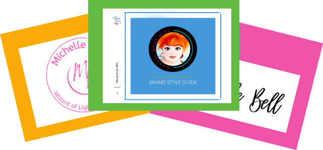 Virtual Work Wife - A set of cards with a woman's face on them, designed as a template for our branding strategy.